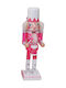 Decorative Wooden Nutcracker White-Pink 9x9x40cm Gift Voucher 16910