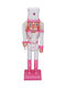Decorative Wooden Nutcracker White-Pink 9x9x40cm Gift Voucher 16910