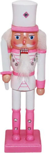 Decorative Wooden Nutcracker White-Pink 9x9x40cm Gift Voucher 16910