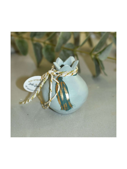 LiebeQueen Handmade Lucky Charm Pomegranate Light Blue Ceramic 5.5x7cm 1pcs