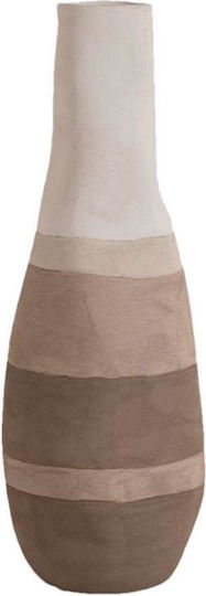 Espiel Decorative Vase Stripe Beige 21x21x58.5cm