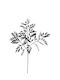 Black Triple Branch Flower with Leaves 94 cm