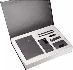 Premium Σετ Δώρου Σημειωματάριο Powerbank Θήκη Καρτών Usb Μπρελόκ Δύο Στυλό Κωδ Bod