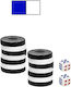 ToyMarkt Wooden Checkers for Backgammon White-blue