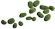 Set of 19 Decorative Artificial Green Moss Stones 5-10cm W511.377.00