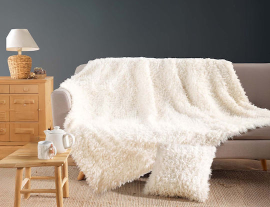 Douceur d'Intérieur Κουβέρτα Fleece Υπέρδιπλη 220x240εκ. White