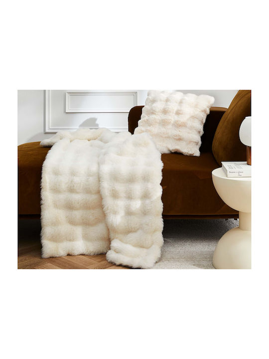 Douceur d'Intérieur Κουβέρτα Fleece Ημίδιπλη 180x220εκ. White