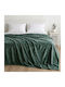 Astron Italy Κουβέρτα Βελουτέ Υπέρδιπλη 220x240εκ. Olive 2837-20920
