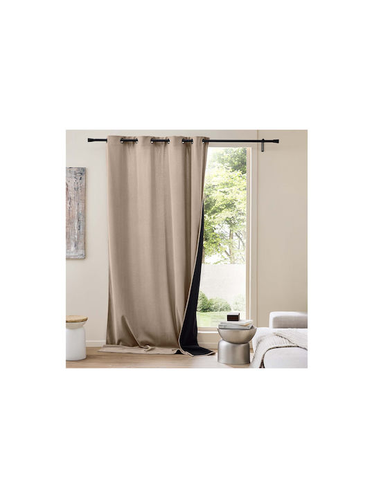 Douceur d'Intérieur Κουρτίνα Παραθύρου με Τρουκς Καφέ 140x260εκ.
