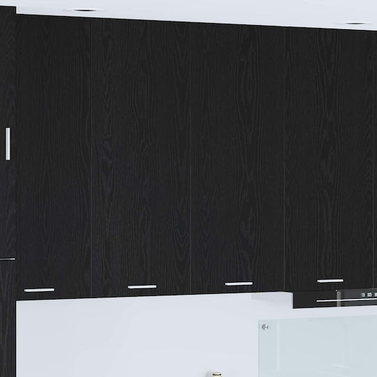 Cabinet Wall with Countertop Black 80x31x100cm