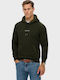 Micro Logo Hoodie with Hood Olive Green