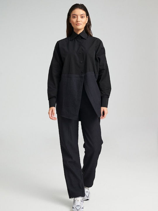 Ae Er Women's Fabric Trousers Black