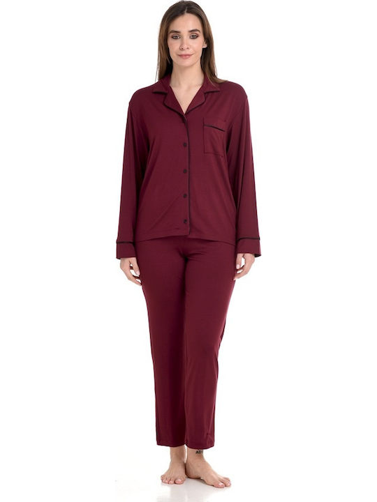 Zen by Daisy Set Pijamale pentru Femei Burgundy