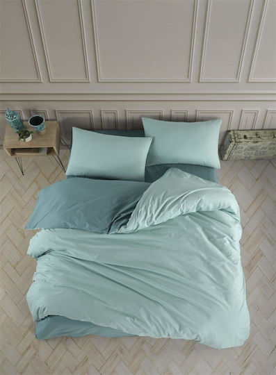 Homeline Cotton Duvet Cover Set 170x235cm Single with Pillowcase 3195 Turquoise