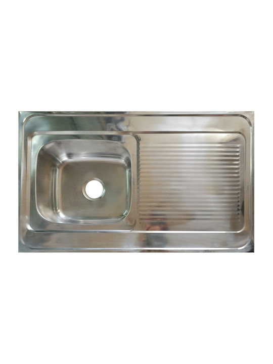Επικαθήμενος Νεροχύτης Inox Μ100xΠ60cm Ασημί