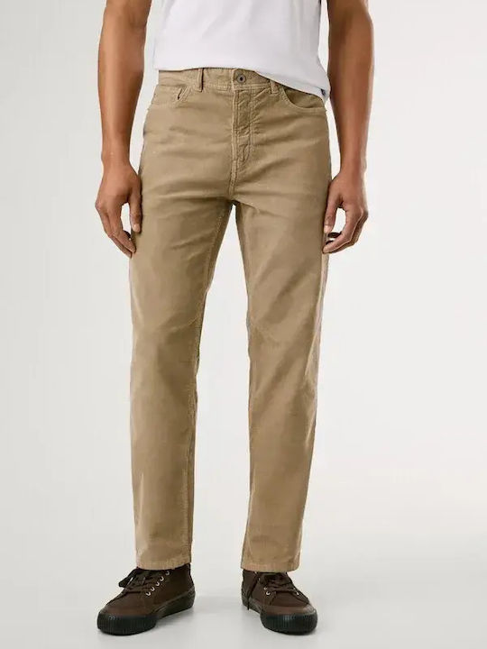 Pepe Jeans Trousers Chino in Slim Fit Beige