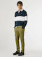 Elastic Cargo Trousers In Regular Fit Green