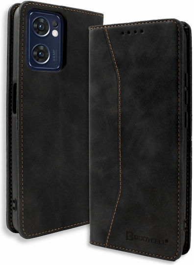 Bodycell Book Piele artificială / Piele Negru (Realme 7 5G)
