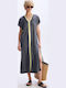 Summer Maxi Dress with Tearing Anthracite