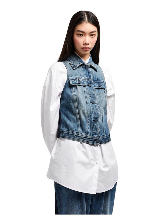Women's Jean Jacket for Spring or Autumn Navy Blue