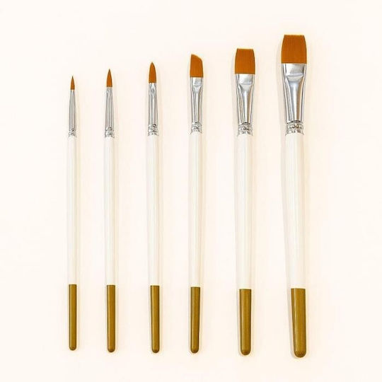 Art Brushes Keep Smiling Short Handle Set 6 Pieces Round Plaque 33475