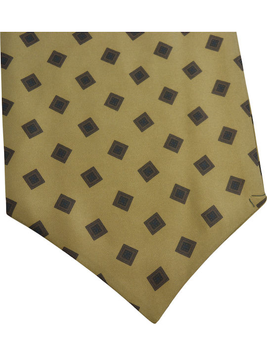 E-Ties Men's Tie Silk Printed in Brown Color