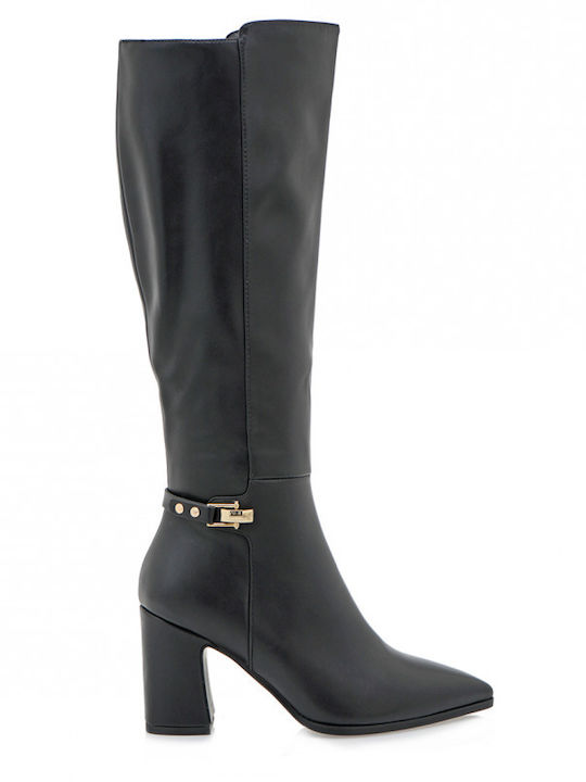 Synthetic Leather High Heel Women's Boots Black