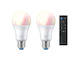WiZ Smart Λάμπες LED 9W για Ντουί E27 και Σχήμα A60 Θερμό Λευκό 810lm 2τμχ