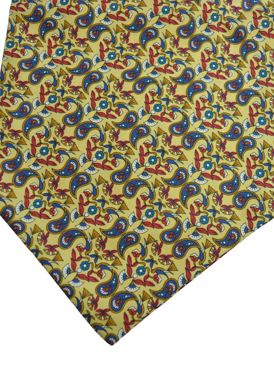 E-Ties Men's Tie Silk Printed in Yellow Color