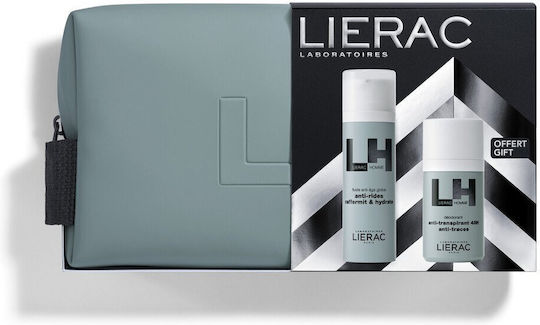 Lierac Homme Global Anti-ageing Fluid Αντιγηραντική κρέμα Προσώπου 50ml & Ανδρικό Αποσμητικό 50ml & Νεσεσέρ