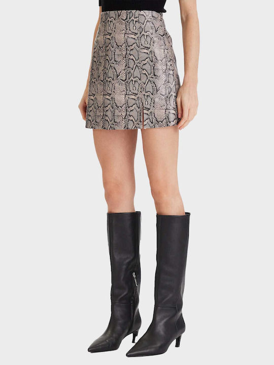 Nelly Leder Bleistift Mini Rock Leopard Beige