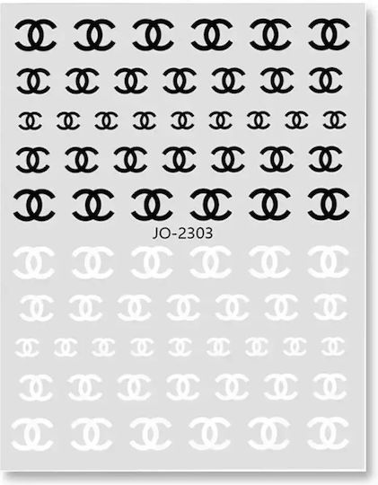 Wd Nageldesign Aufkleber Mit Design Jo 2303 Produkttyp Nageldesign Aufkleber Mit Design Chanel Weiß Schwarz