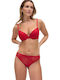 Women's Slip with Lace Red