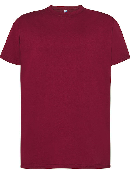 Jhk T-shirt Ανδρικό Διαφημιστικό T-shirt Κοντομάνικο σε Μπορντό Χρώμα
