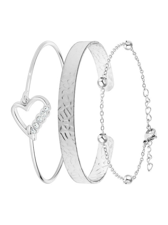 So Charm Γυναικείο Σετ Βραχιόλια από Ατσάλι 16cm