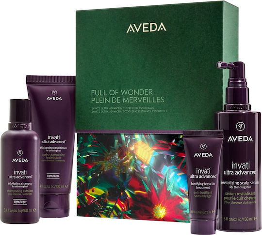 Aveda Full Of Wonder Invati Ultra Advanced Thickening Essentials Gift Set Σετ Θεραπείας Μαλλιών κατά της Τριχόπτωσης με Σαμπουάν, Conditioner & Serum 4τμχ