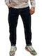 Men's Jeans Pants Elastic with Loose Baggy Fit Dark Blue Denim