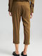 Women's High-waisted Linen Trousers Relaxed Fit Olive