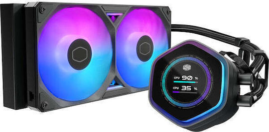 CoolerMaster MasterLiquid 240 Atmos II Water Cooling System AIO CPU with 2 120mm Fans and ARGB Lighting