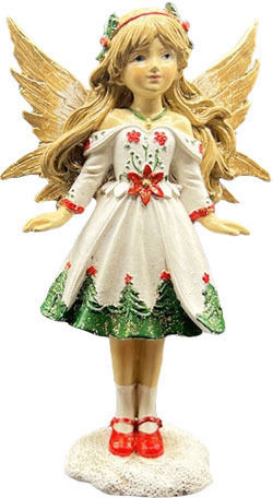 Fairy Бяла Коледна Рокля Смола 14 См