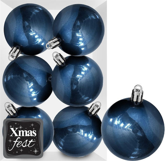 Glossy Dark Petrol Balls Pack=6pcs Φ6 Ø6cm Xmasfest 1133565
