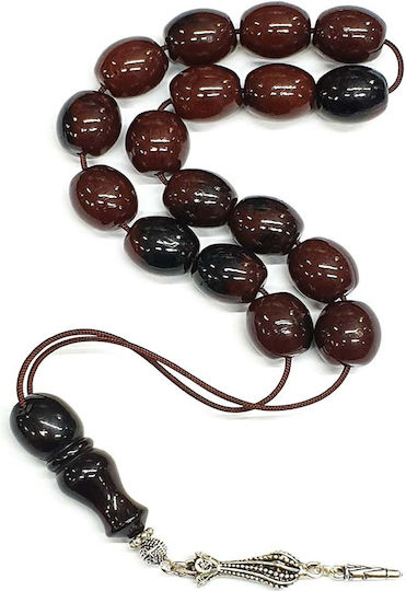 Roloi Komboloi Resin Worry Beads with 17 Beads Brown