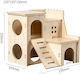 Дървена Двуетажна Вила с Балкон Hamster – М15,5xШ15,5xВ15,5см