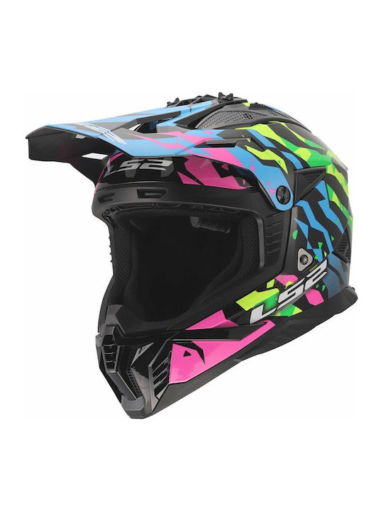 LS2 MX708 Fast II Grotesk Blue/Pink/Green Matt ...