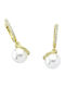 Paraxenies Earrings Hoops made of Silver Gold Plated with Stones & Pearls