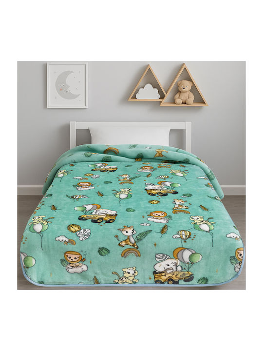 Astron Italy Baby Cot Blanket Happy Zoo Velvet ...