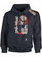 Fleece Kids Sweatshirt with Hood and Pockets Black Classic