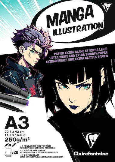 Clairefontaine Μπλοκ Manga 10φ Illustration A3 29,7x42cm 250gr