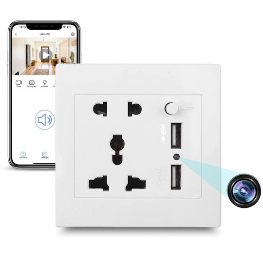 Cameră Ascunsă WiFi Plug de alimentare cu Slot pentru Card de Memorie