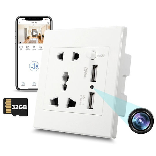 Versteckte Kamera WiFi Steckdose mit Eingebautem Speicher 32GB